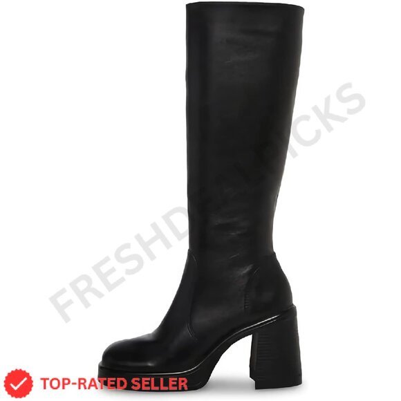 Brand New SOVANYOU Boots 8 Black Platform Chunky - Picture 2 of 4